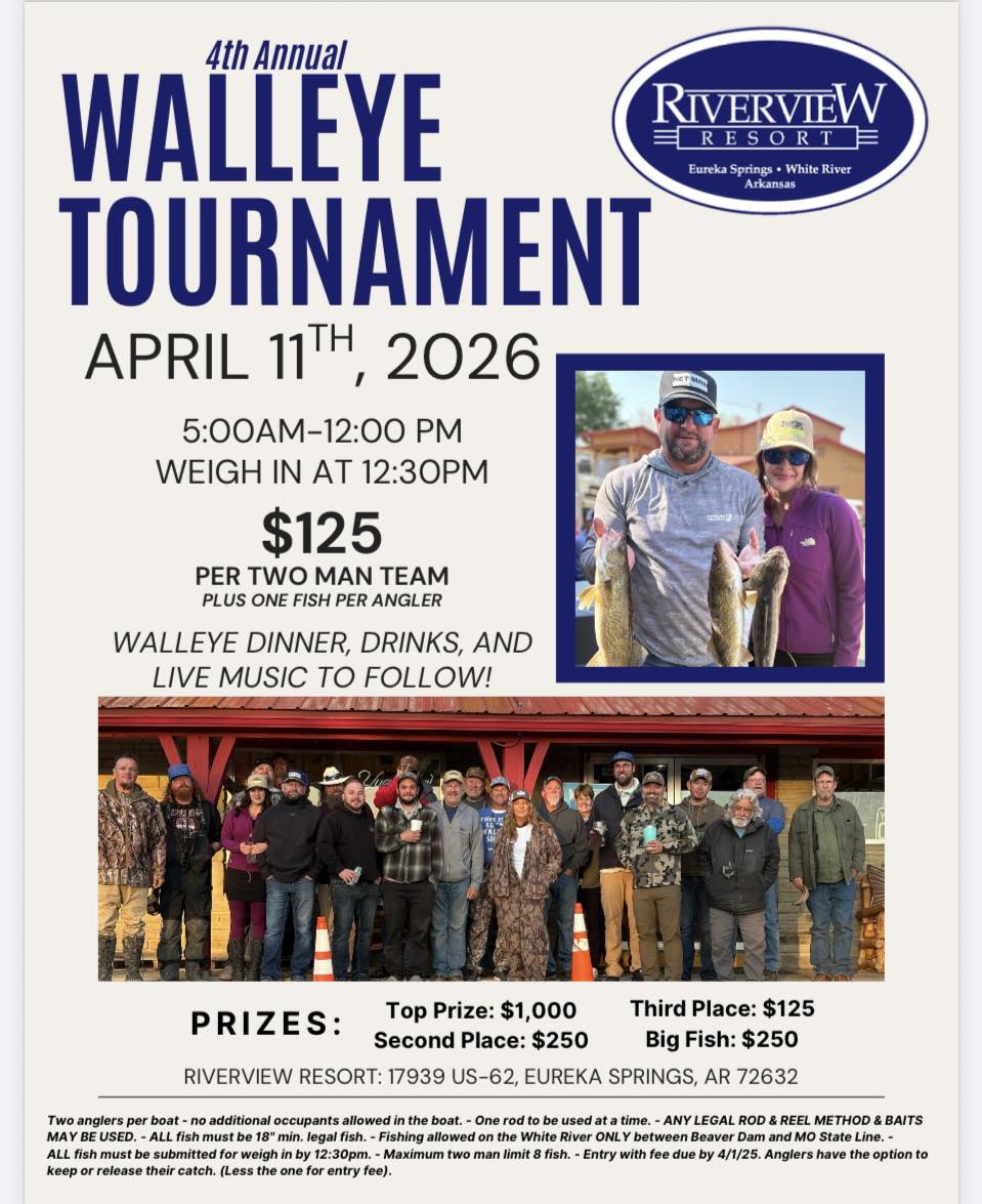 Riverview Resort 2026 Walleye Tournament Flyer